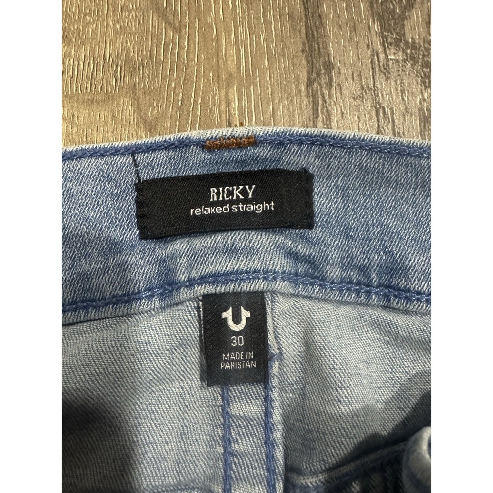 True Religion Denim Jeans Ricky Relaxed Straight SN Flap Pockets Size 30